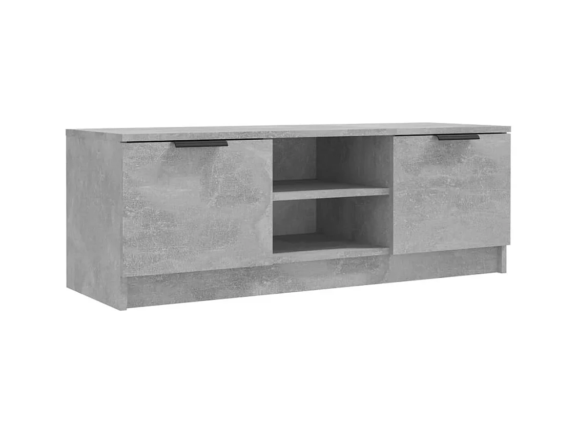 Meuble TV Gris béton 102x35x36,5 cm Bois d'ingénierie