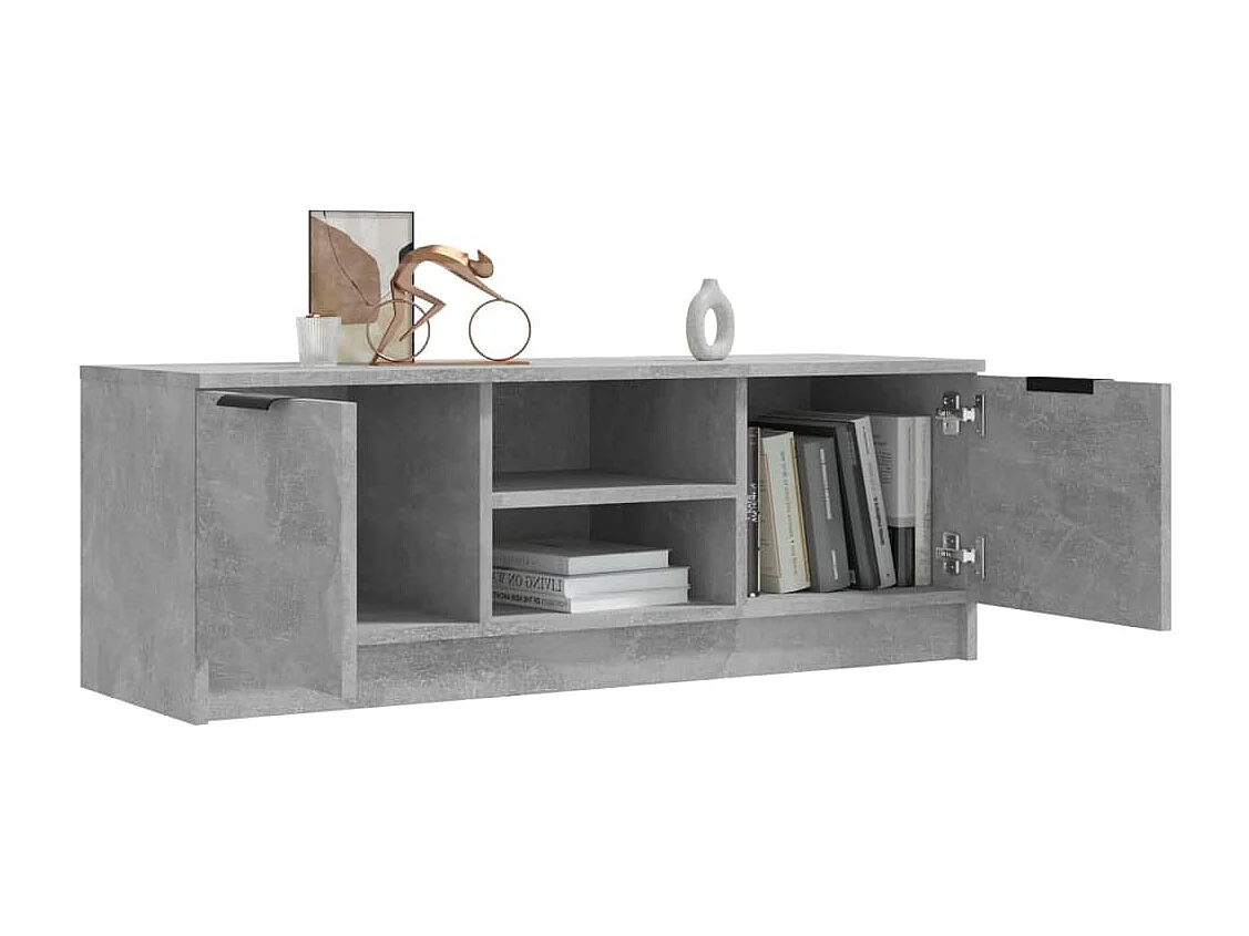 Meuble TV Gris béton 102x35x36,5 cm Bois d'ingénierie