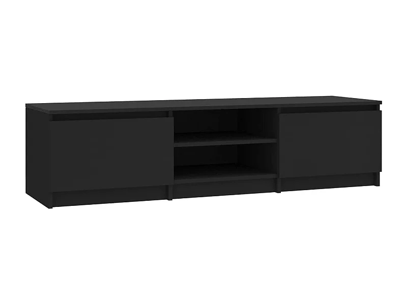 Mueble de TV madera contrachapada negro 140x40x35,5 cm