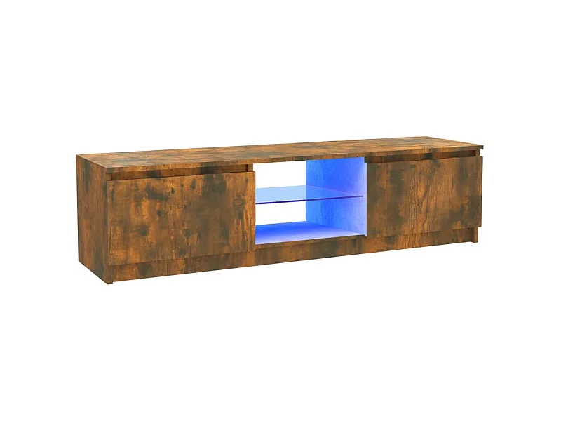 Móvel de TV com luzes LED 120x30x35,5 cm carvalho fumado