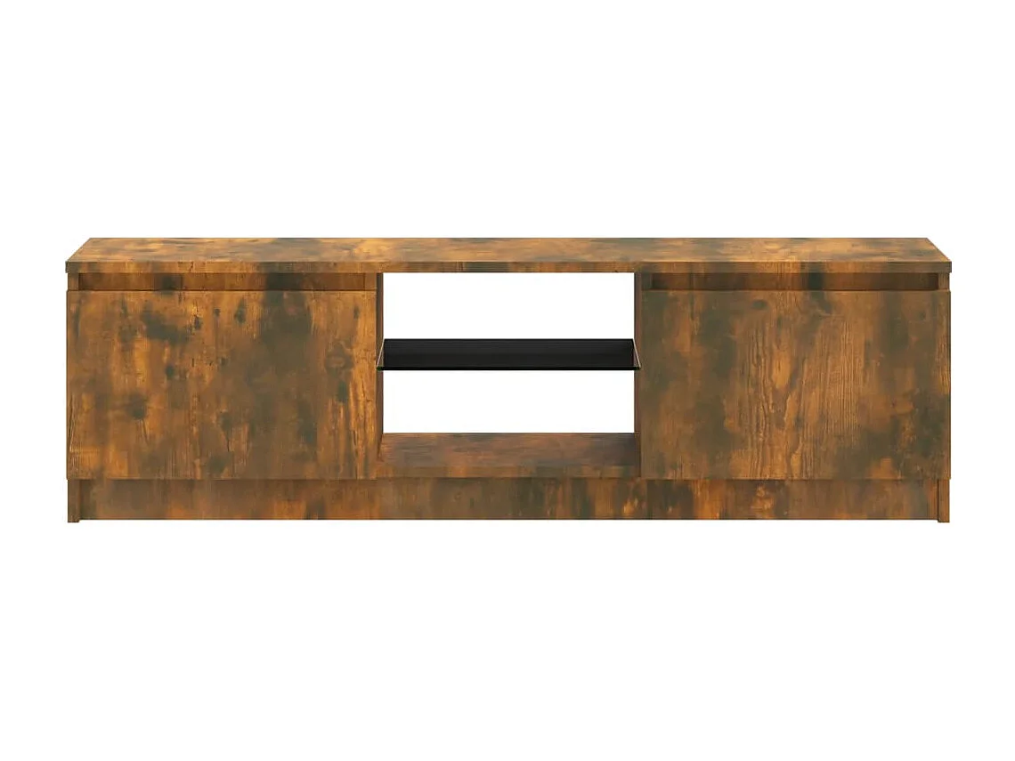 Meuble TV avec lumières LED chêne fumé 120x30x35,5 cm