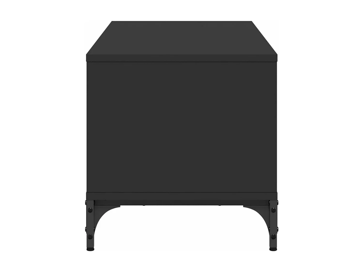 Mueble de TV madera de ingeniería y acero negro 102x40x41 cm
