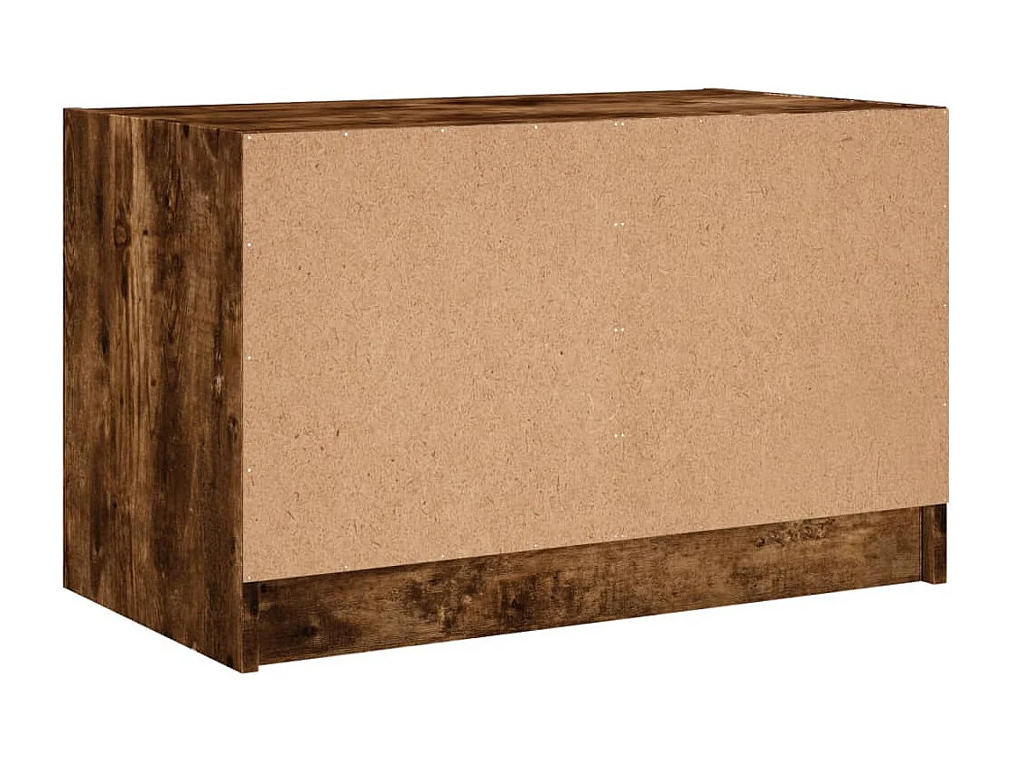 Móvel de TV c/ portas de vidro 68x37x42 cm carvalho fumado