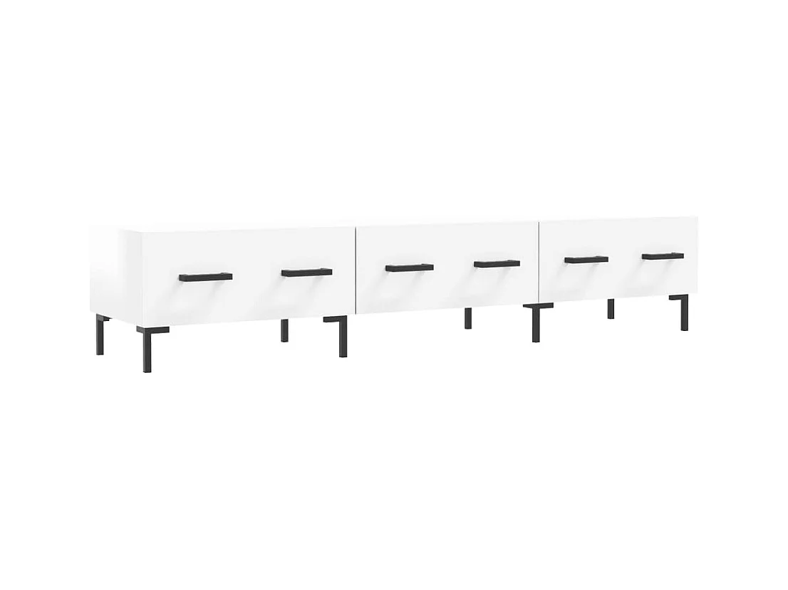 Meuble TV blanc brillant 150x36x30 cm bois d'ingénierie