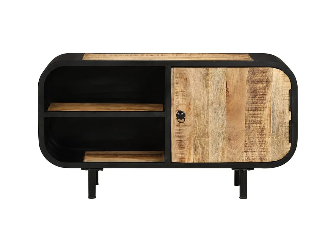 Meuble TV 90x30x48 cm Bois de manguier brut