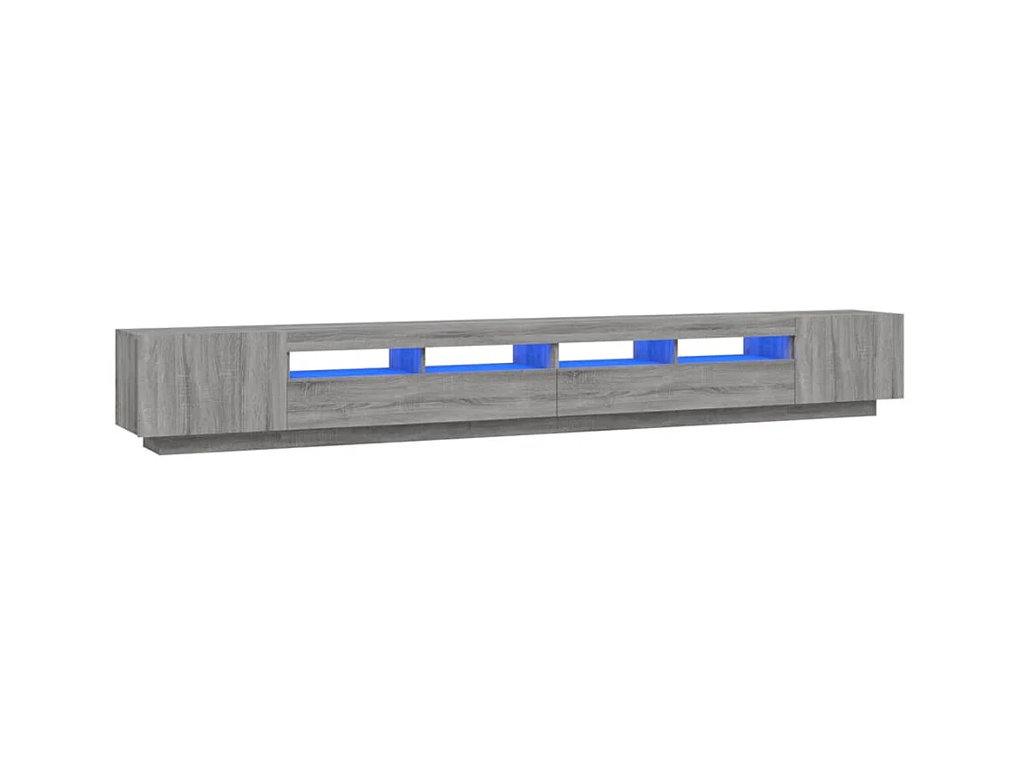 Ensemble de meubles TV avec lumières LED 3 pièces Sonoma gris