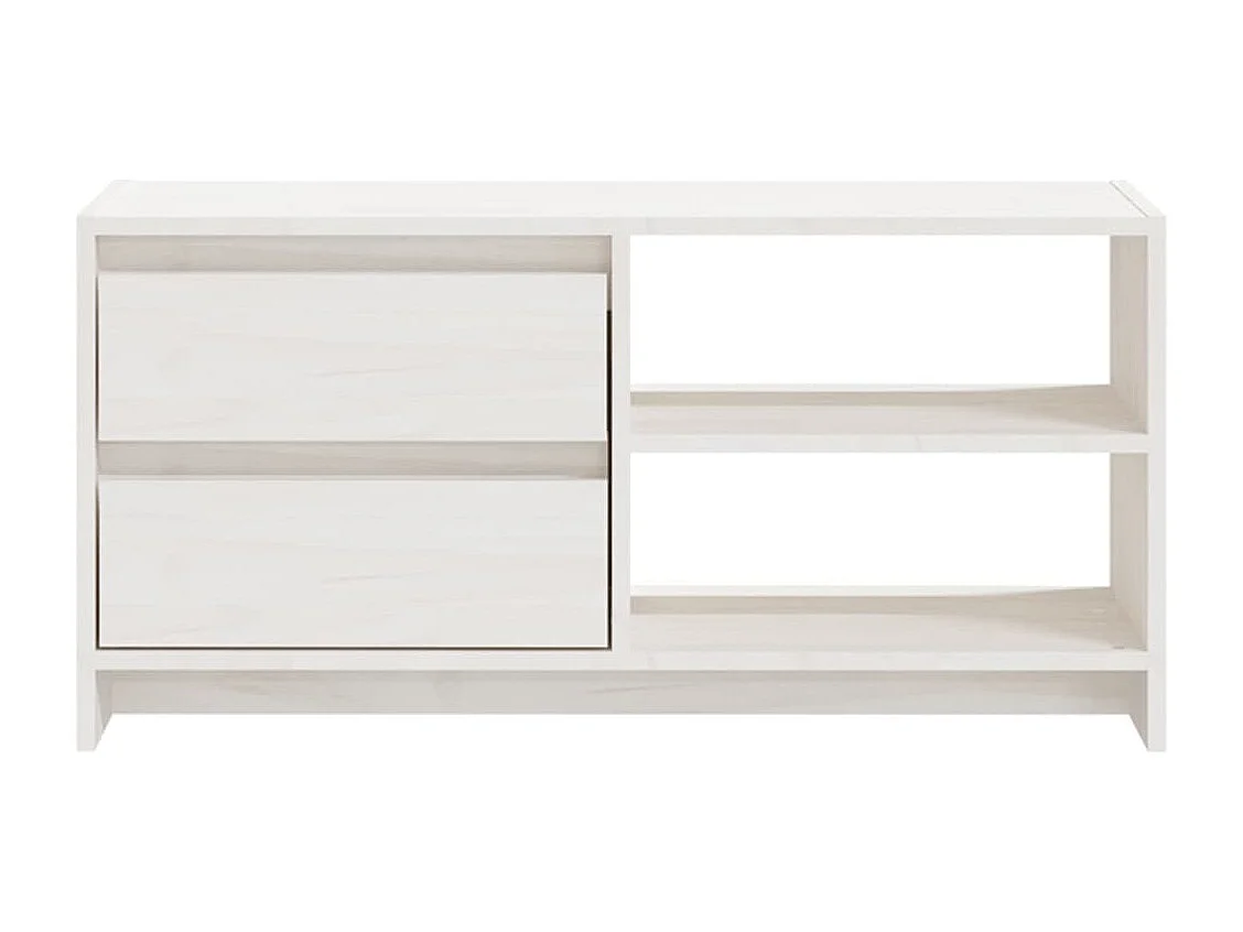 Mueble para TV de madera maciza de pino blanco 80x31x39 cm