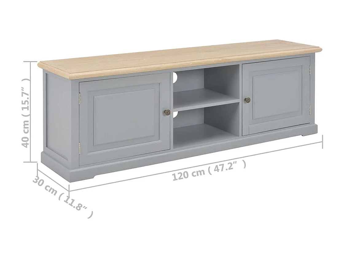 Mueble para el televisor de madera gris 120x30x40 cm