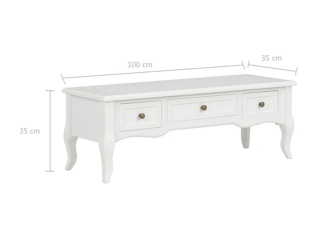 Móvel de TV 100x35x35 cm madeira branco