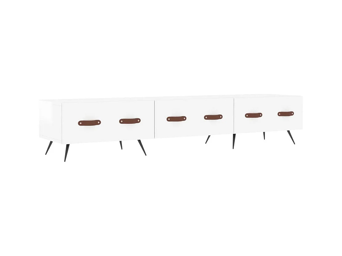 Meuble TV blanc brillant 150x36x30 cm bois d'ingénierie