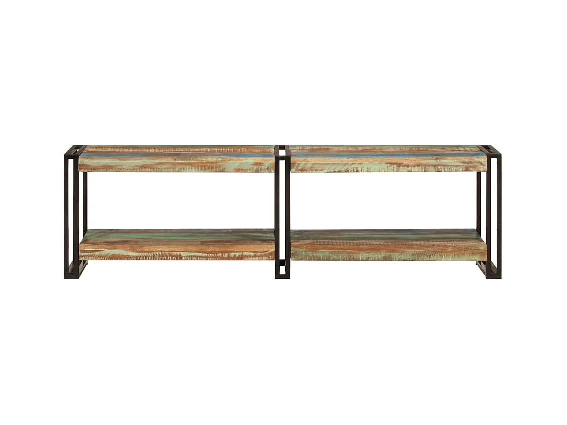 Meuble TV 140x30x40 cm bois massif de récupération
