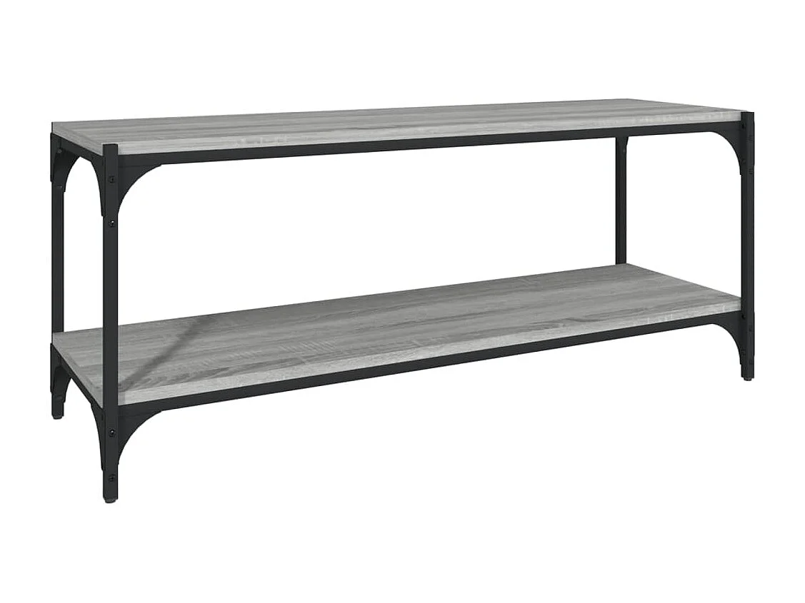 Tv-meubel 100x33x41 cm bewerkt hout en staal grijs sonoma eiken