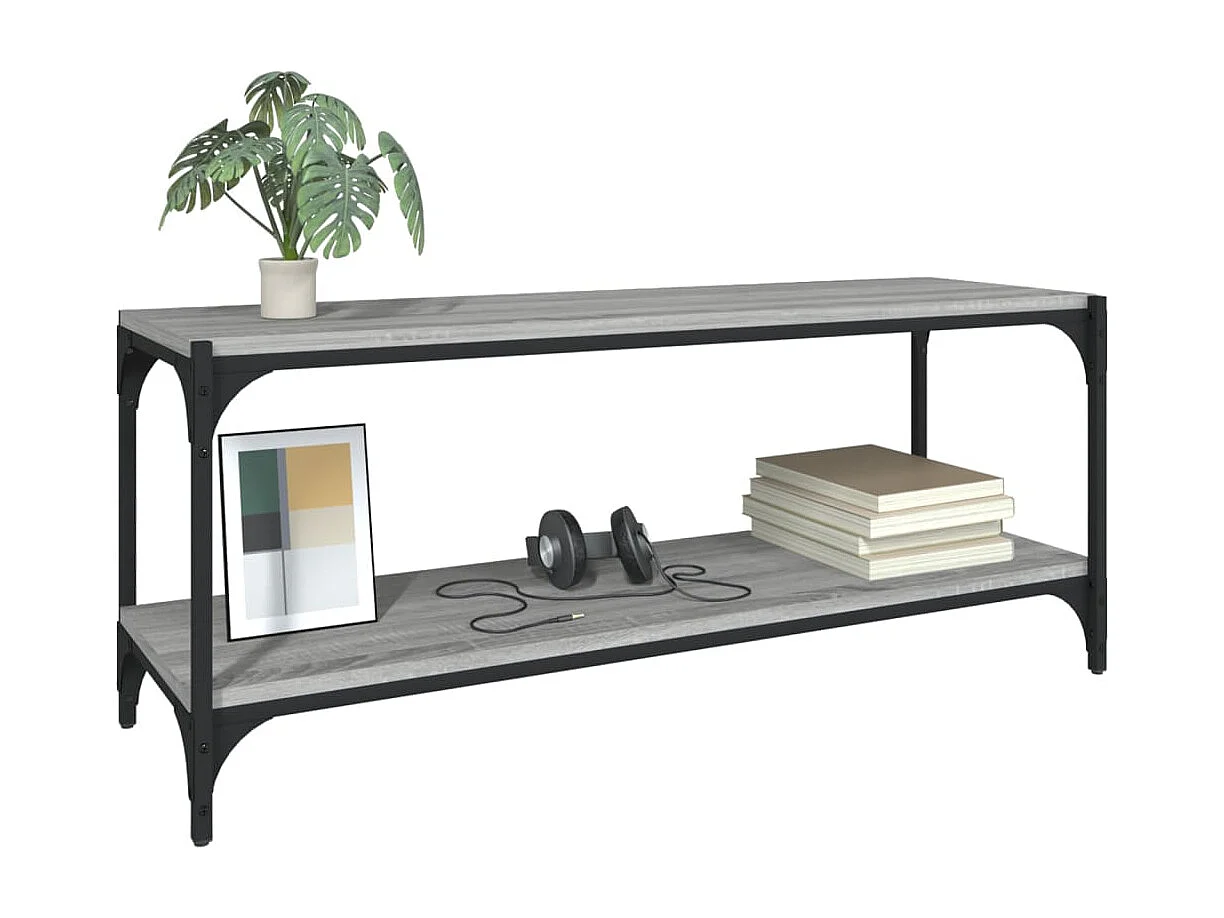 Meuble TV Sonoma gris 100x33x41 cm Bois d'ingénierie et acier
