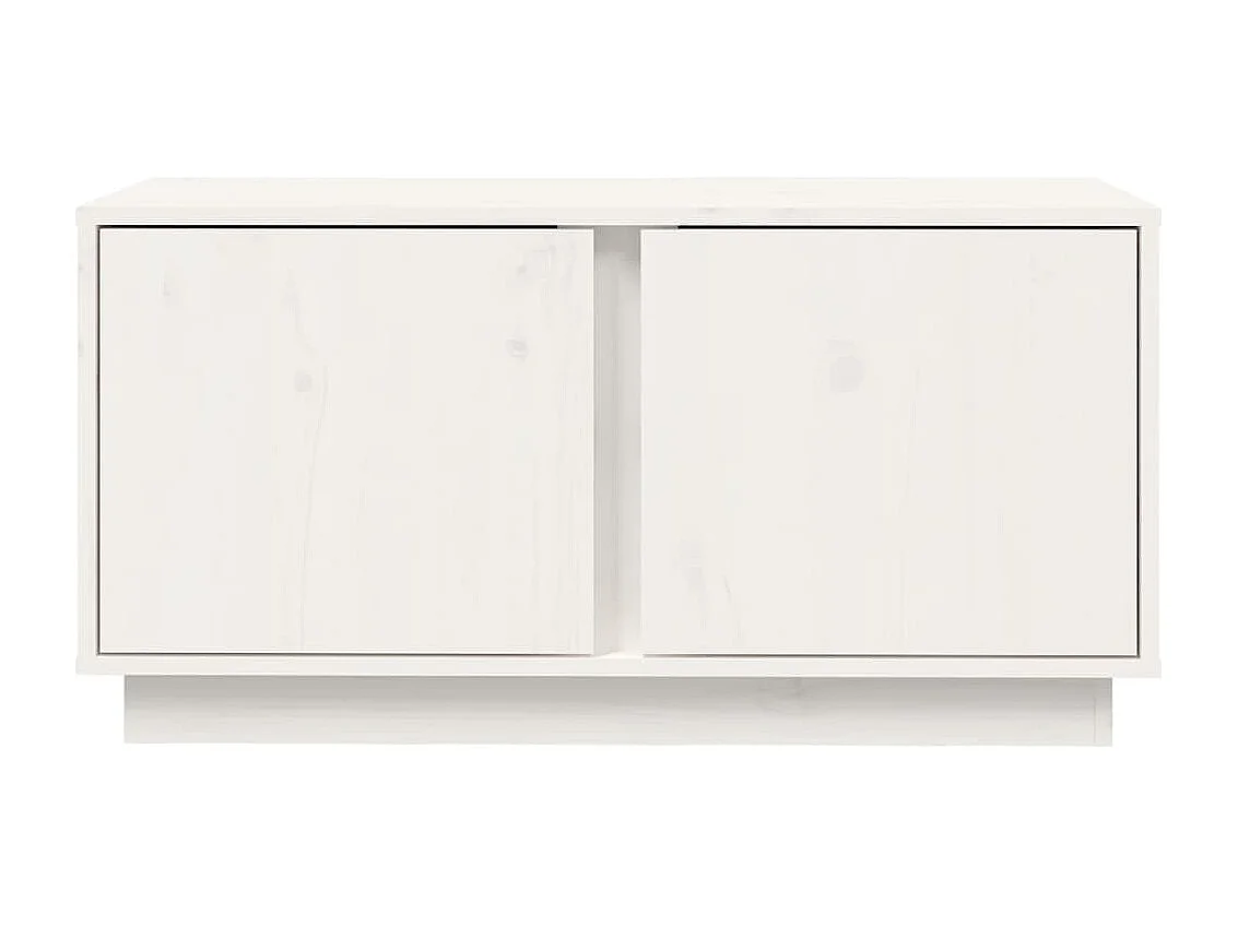 Mueble de TV madera maciza de pino blanco 80x35x40,5 cm