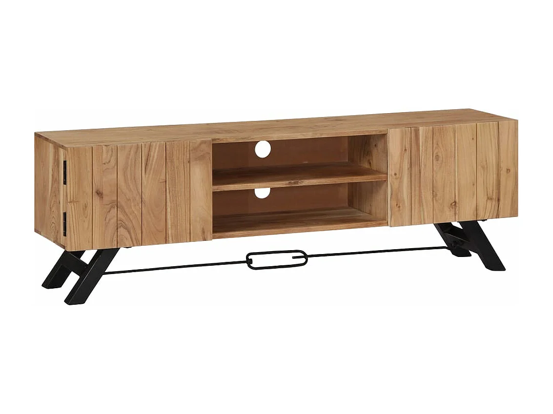 Meuble TV 140 x 30 x 45 cm Bois d'acacia massif