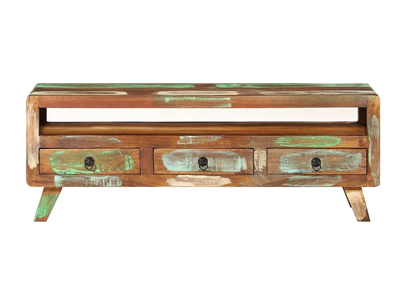 Meuble TV Multicolore 110x30x40 cm Bois massif de récupération