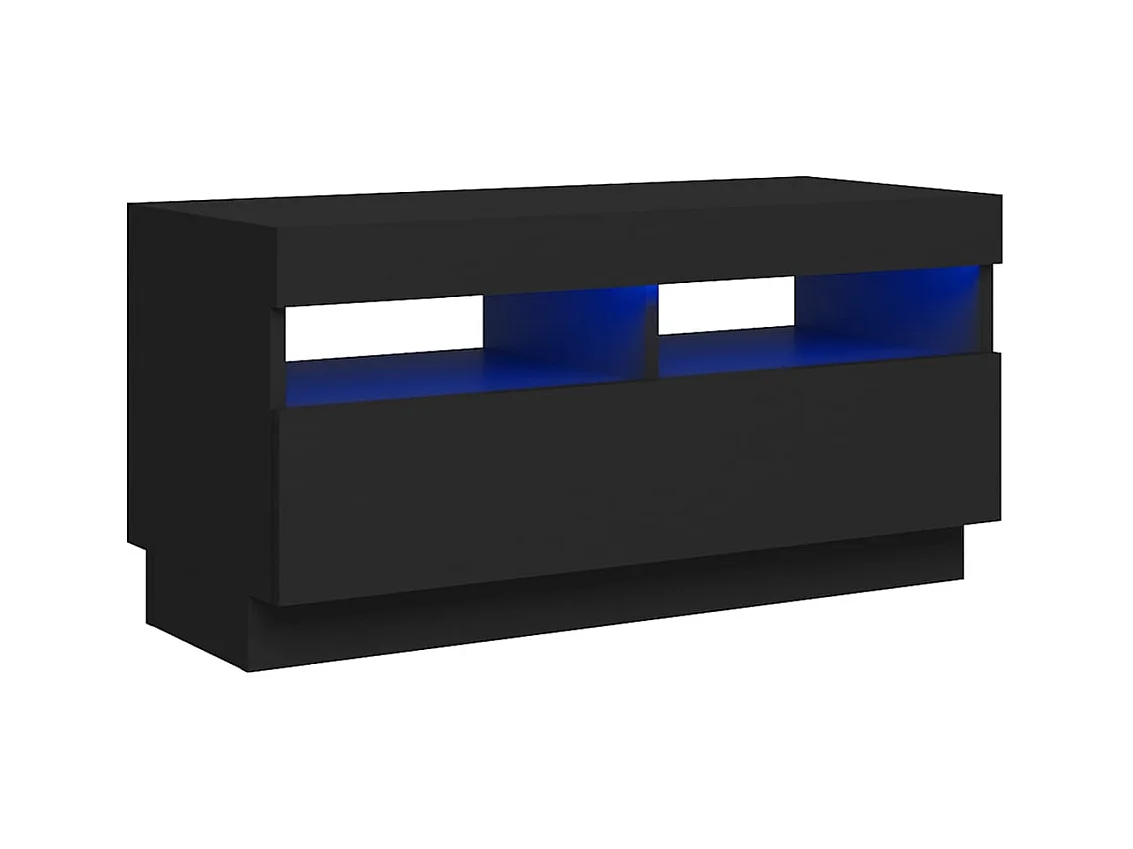 Meuble TV avec lumières LED noir 80x35x40 cm