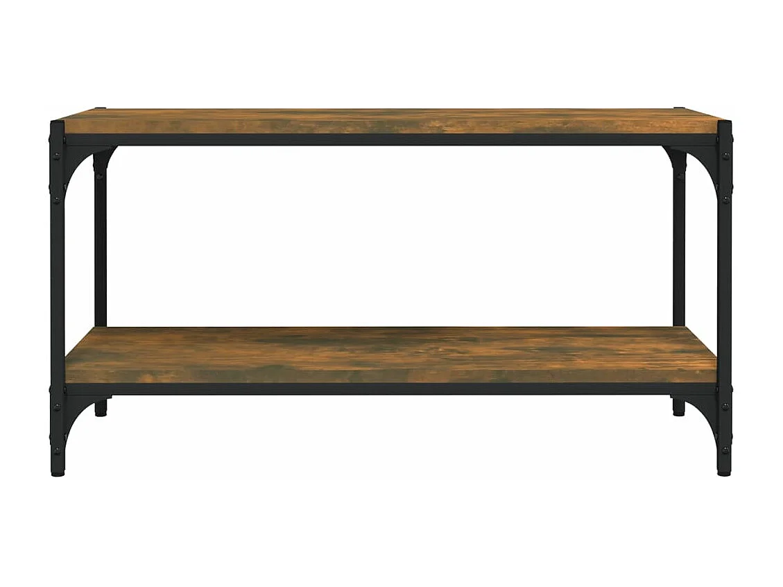 Meuble TV Chêne fumé 80x33x41 cm Bois d'ingénierie et acier