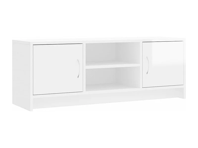 Meuble TV blanc brillant 102x30x37,5 cm bois d'ingénierie