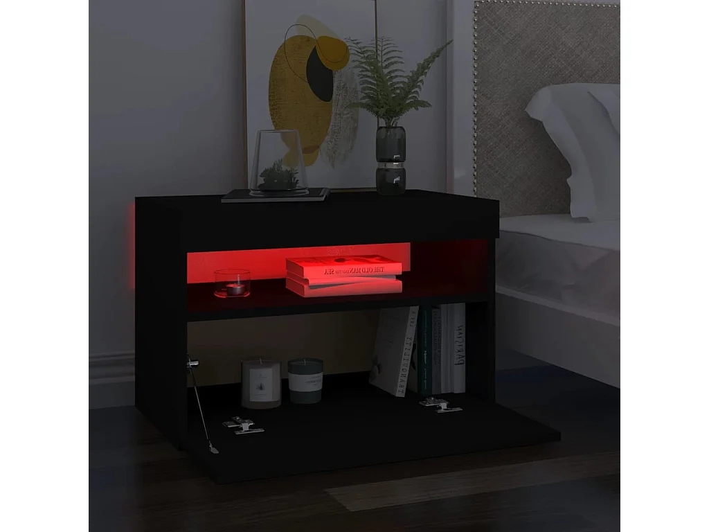 Tv-meubelen 2 st met LED-verlichting 60x35x40 cm zwart