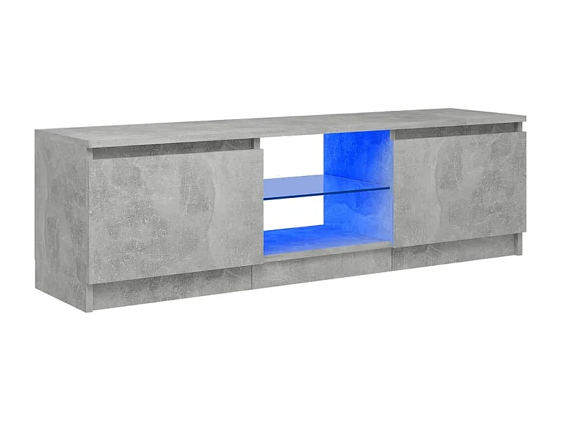 Móvel de TV com luzes LED 120x30x35,5 cm cinzento cimento