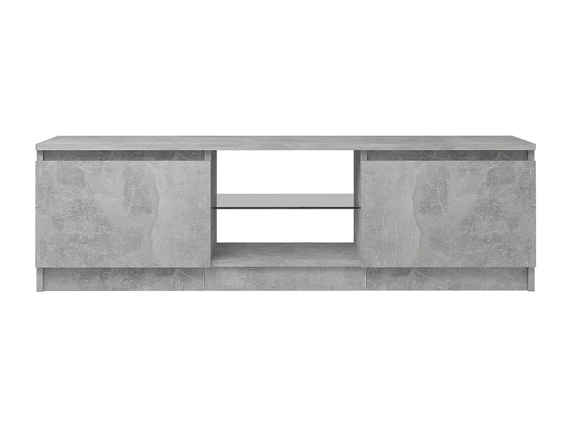 Móvel de TV com luzes LED 120x30x35,5 cm cinzento cimento