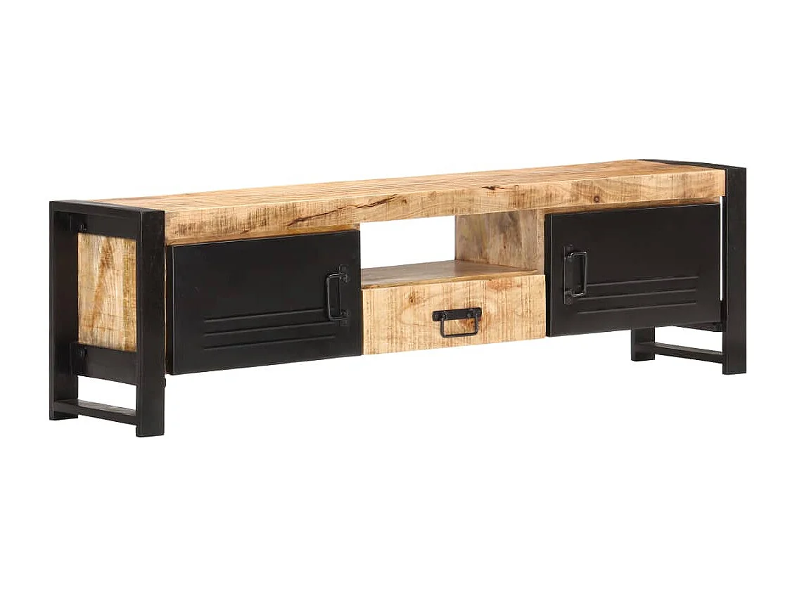 Mueble para TV madera de mango rugosa 140x30x40 cm