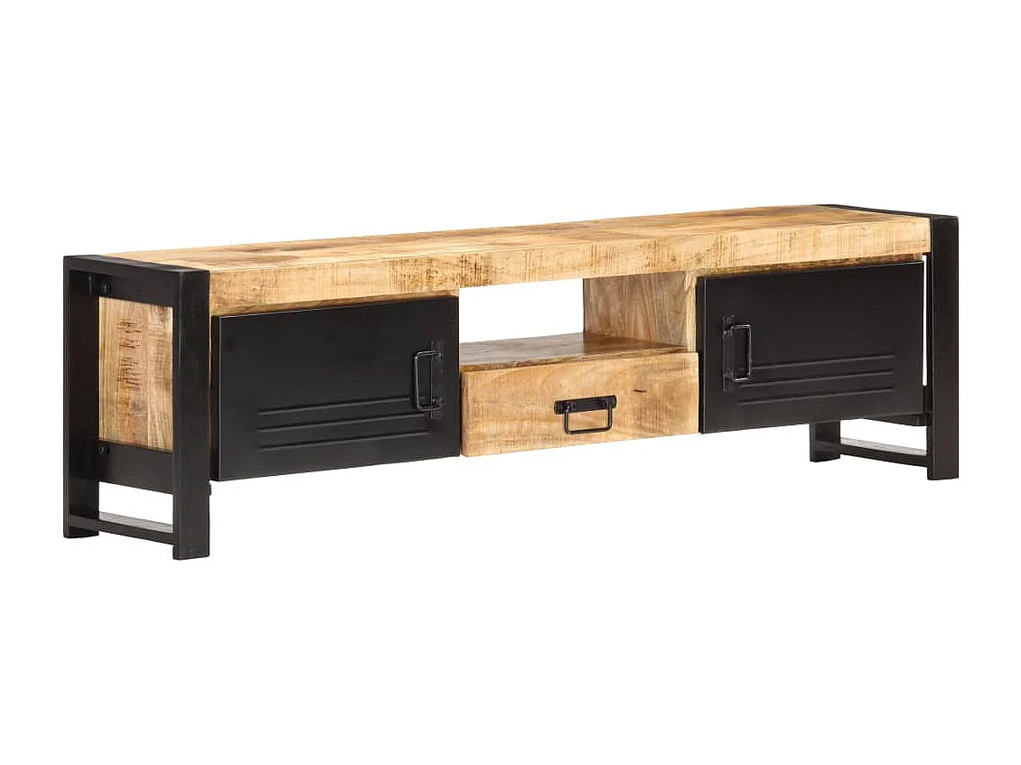 Mueble para TV madera de mango rugosa 140x30x40 cm