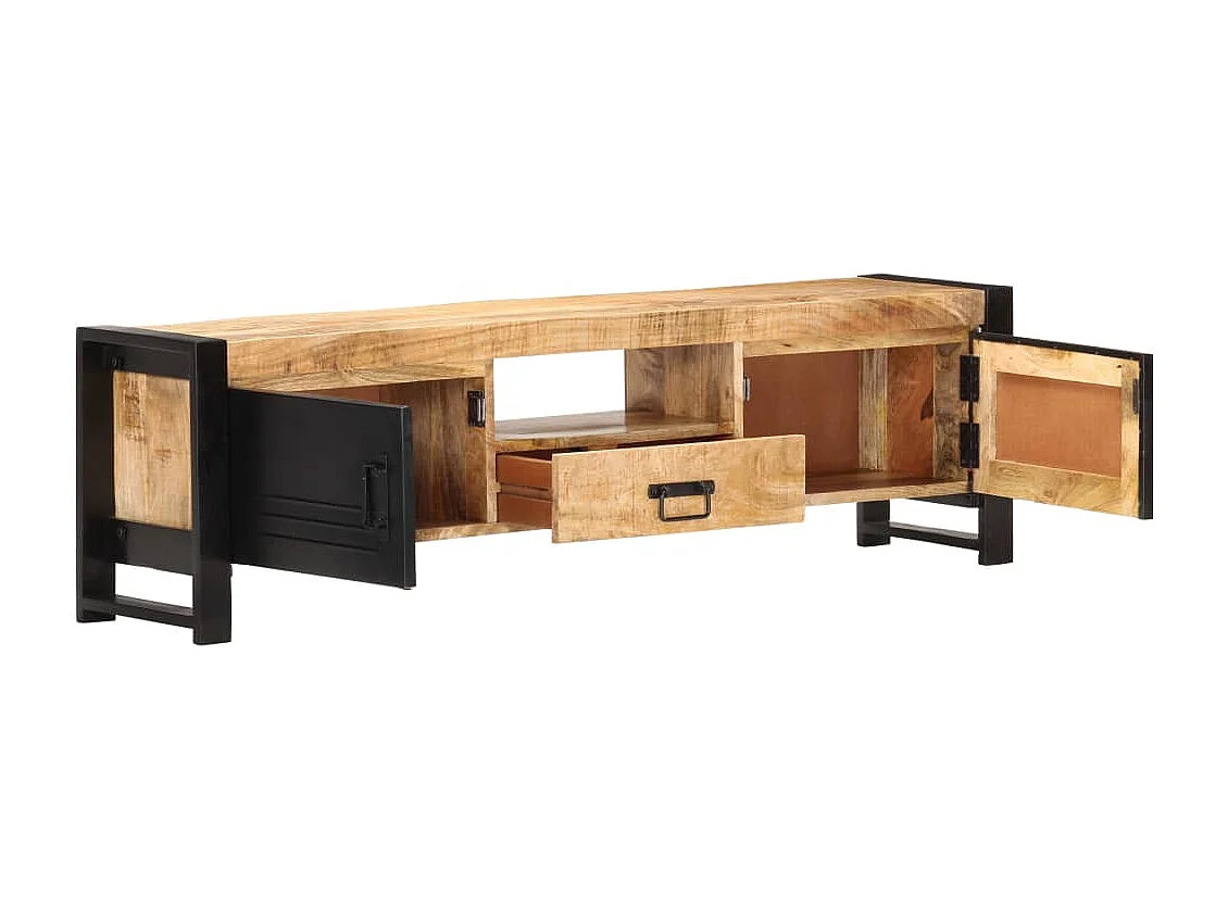 Meuble TV 140x30x40 cm Bois de manguier brut