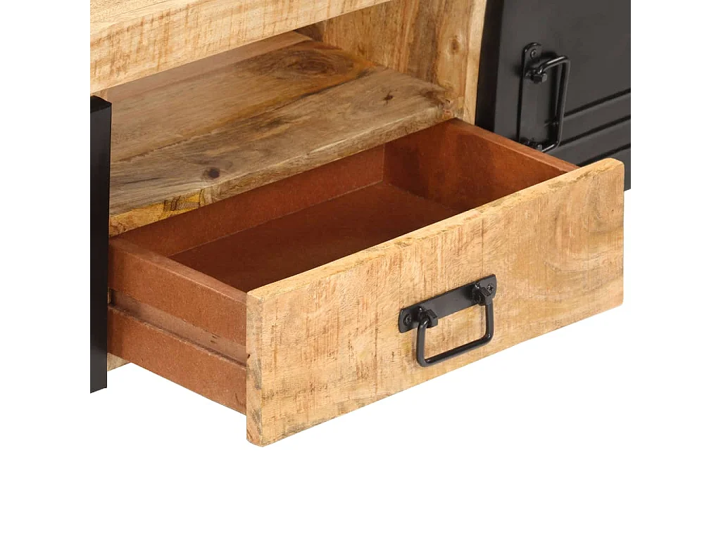 Meuble TV 140x30x40 cm Bois de manguier brut