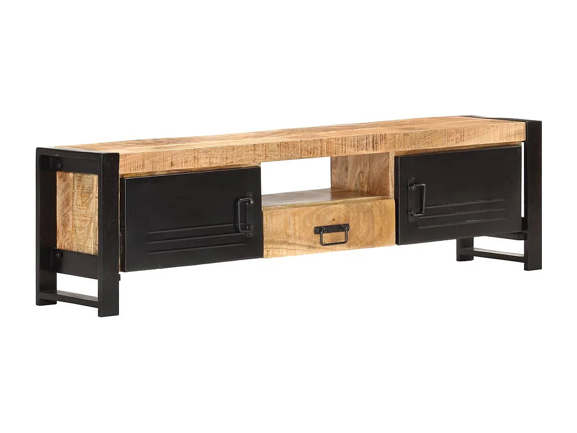 Meuble TV 140x30x40 cm Bois de manguier brut