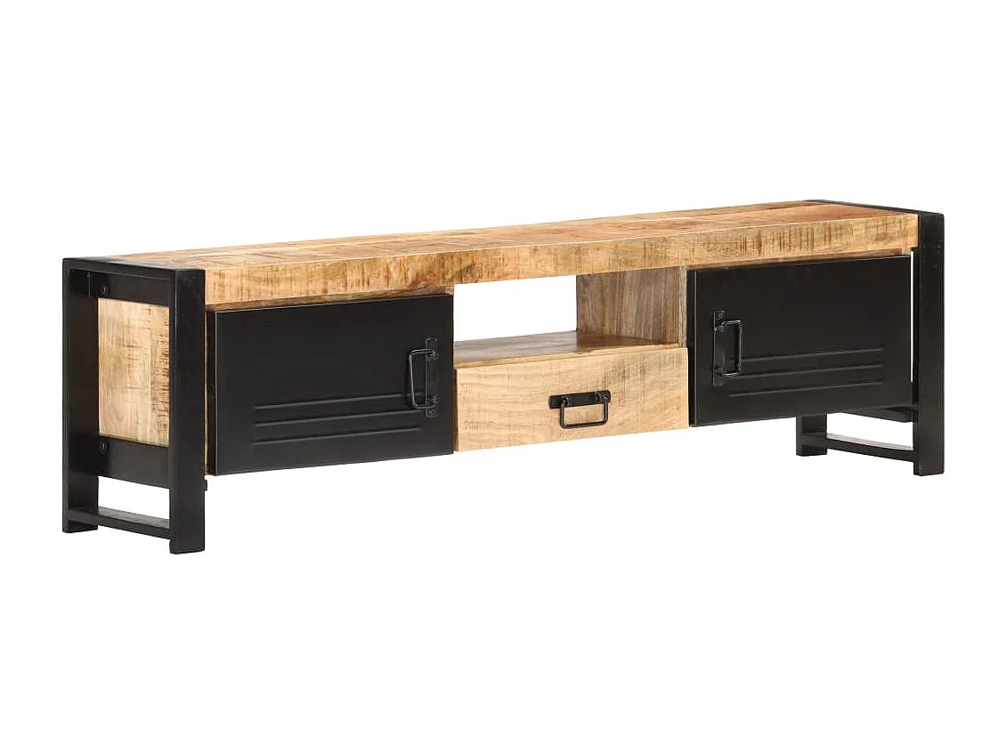 Meuble TV 140x30x40 cm Bois de manguier brut