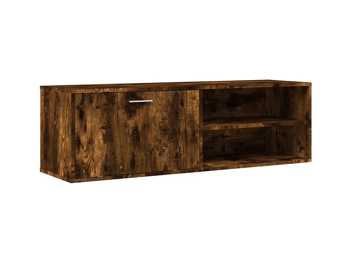 Meuble TV chêne fumé 120x34x37 cm bois d'ingénierie