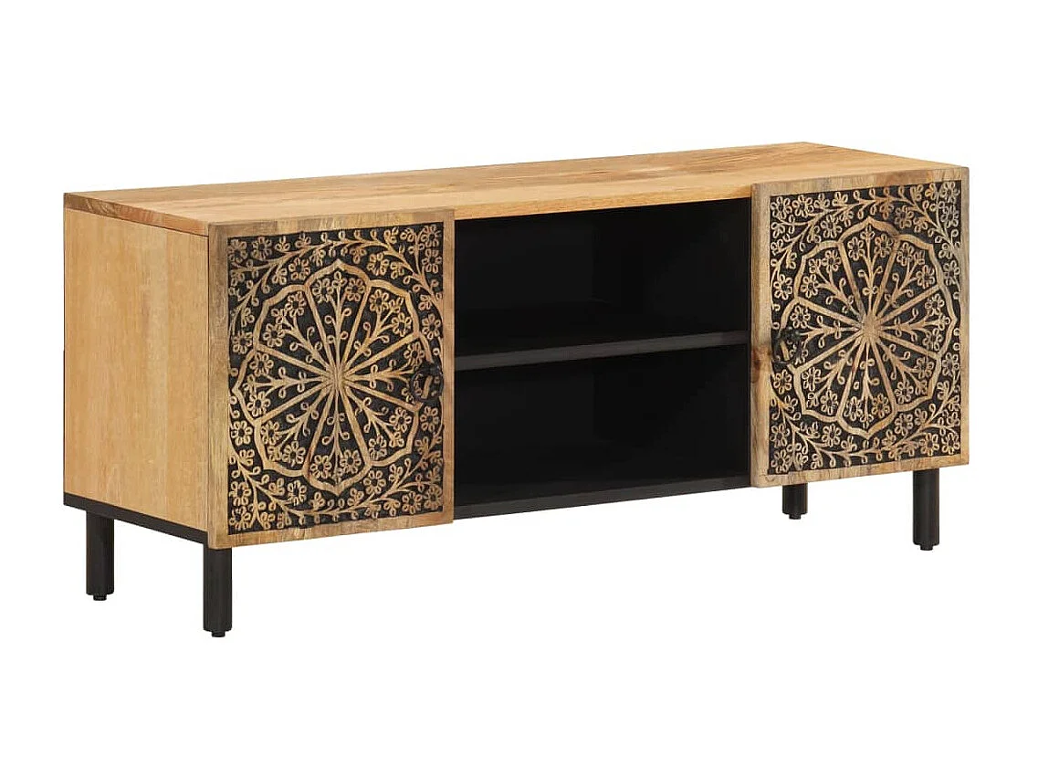 Mueble de TV madera maciza de mango 105x33x46 cm