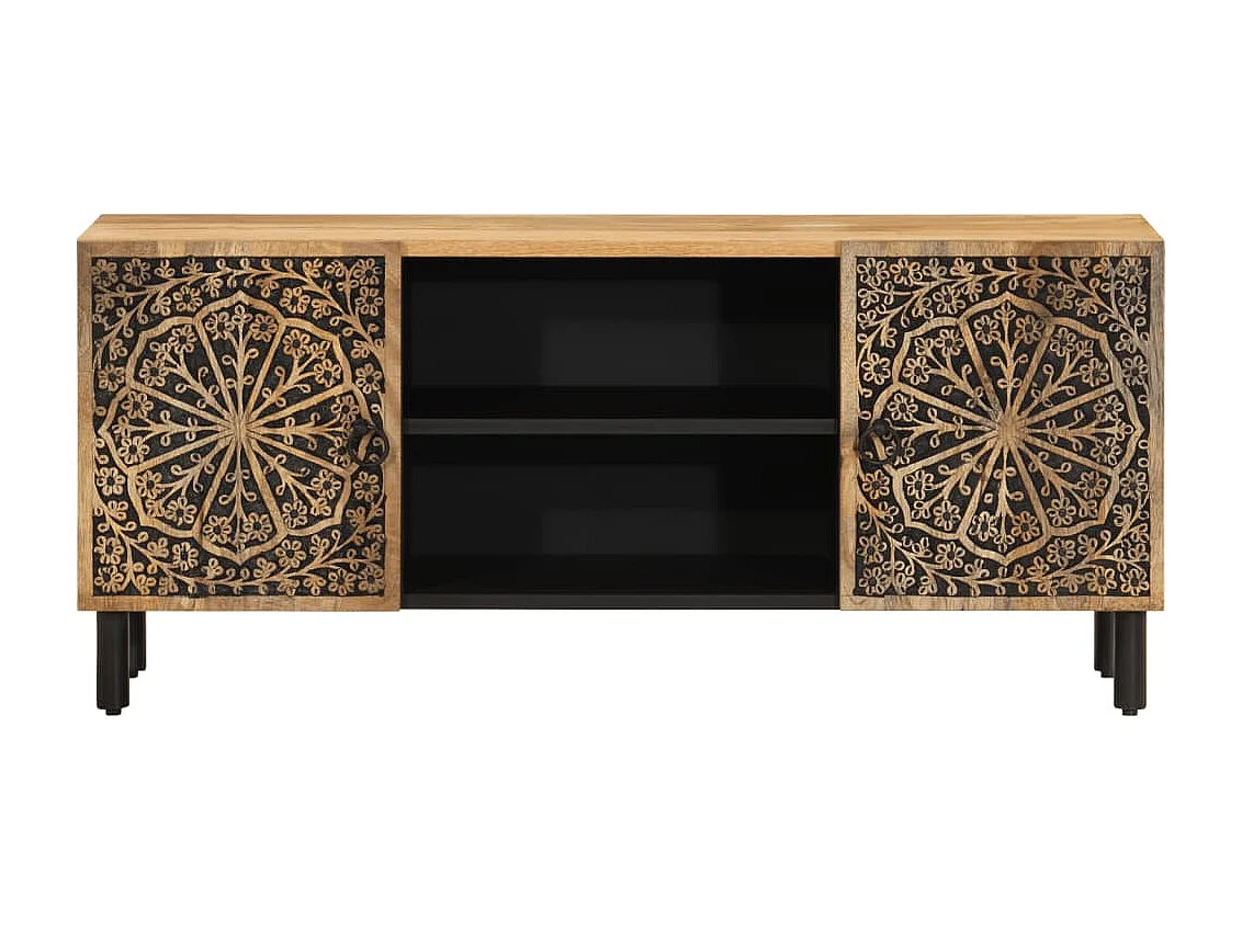 Mueble de TV madera maciza de mango 105x33x46 cm