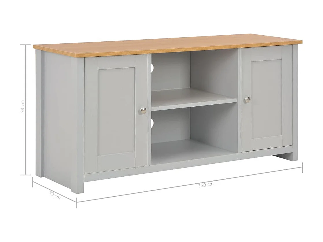 Meuble TV Gris 120x39x58 cm