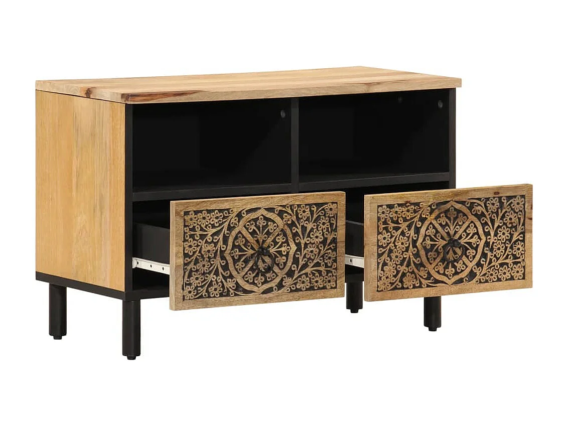 Mueble de TV madera maciza de mango 70x33x46 cm