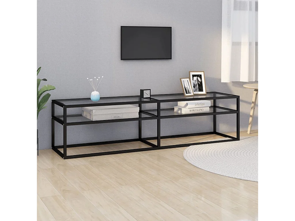 Tv-meubel 160x40x40,5 cm gehard glas transparant