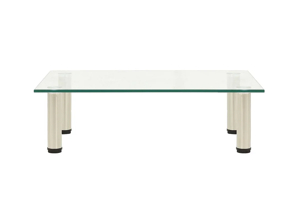 322763 TV Stand Transparent 60x35x17 cm Tempered Glass