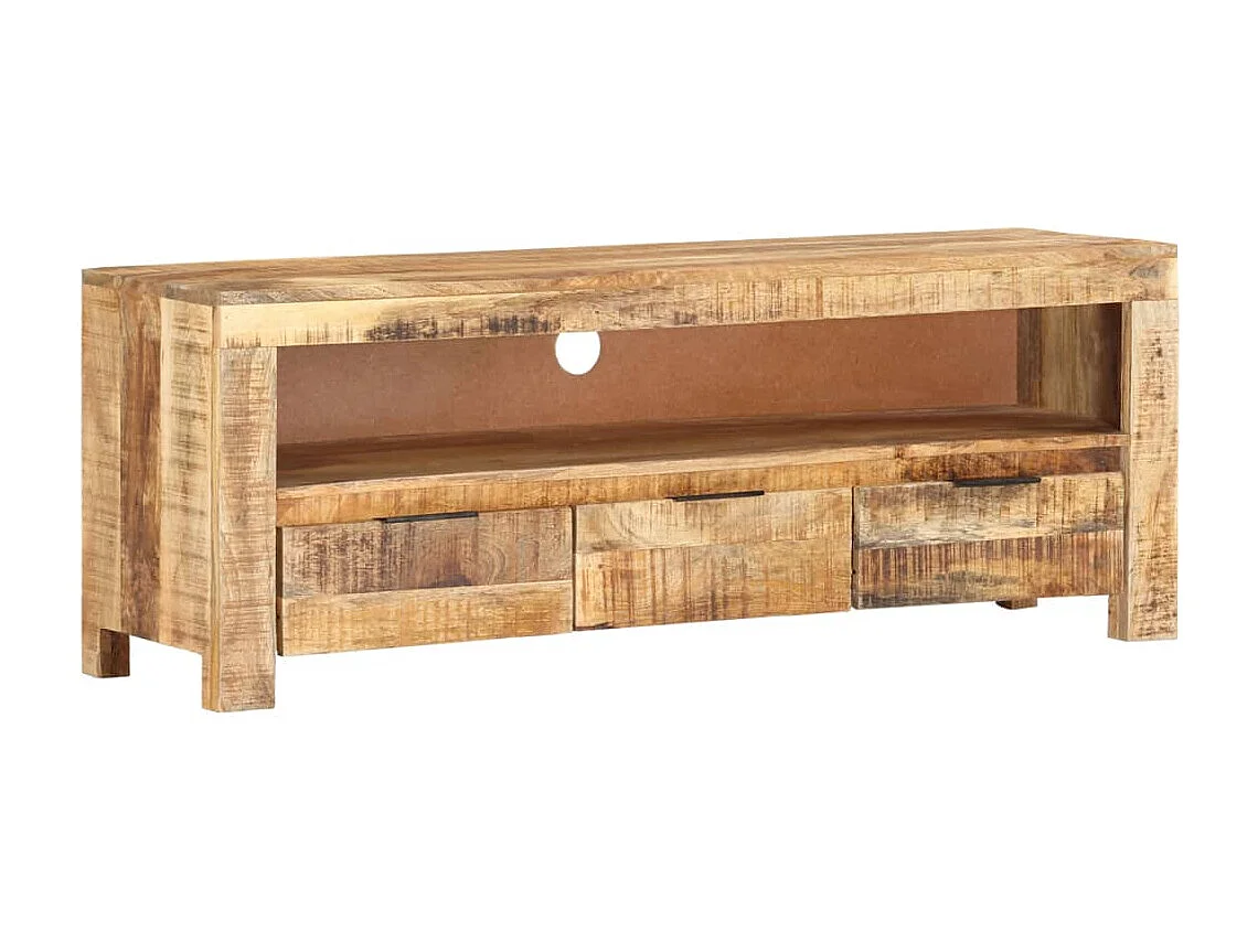 Móvel de TV 110x30x40 cm madeira de mangueira áspera