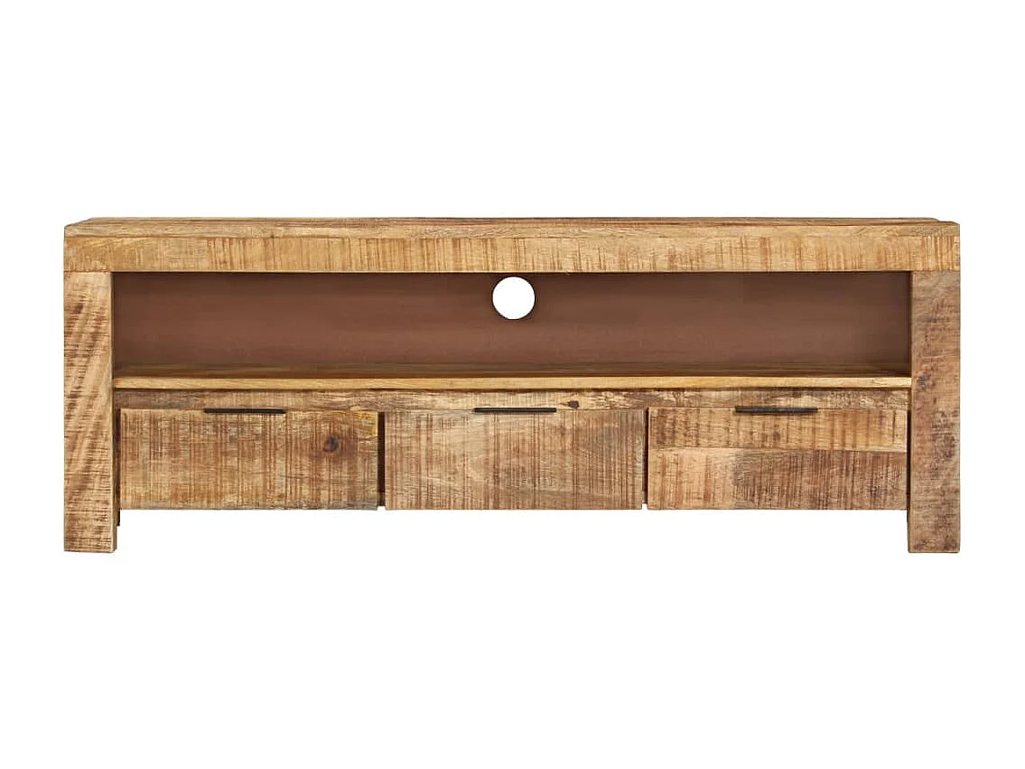 Meuble TV 110x30x40 cm Bois de manguier brut