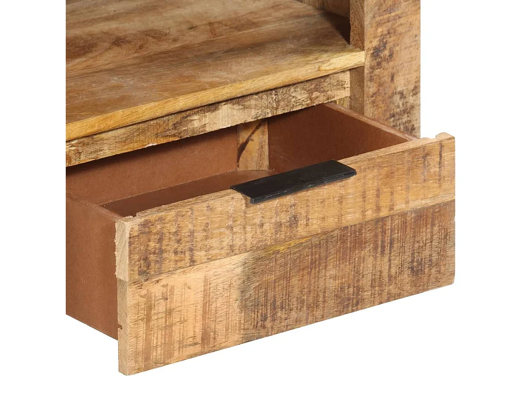 Meuble TV 110x30x40 cm Bois de manguier brut