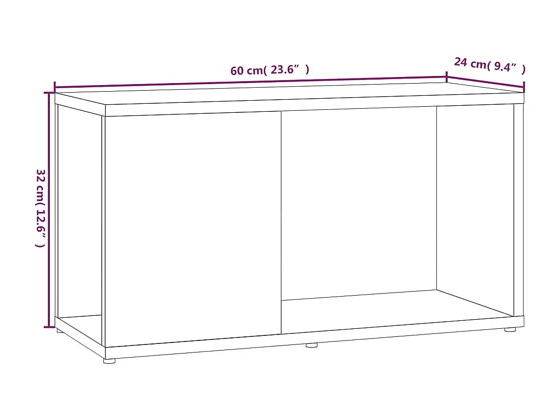 Meuble TV Sonoma gris 60x24x32 cm Bois d'ingénierie