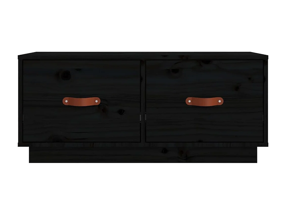 Meuble TV Noir 80x34x35 cm Bois de pin massif