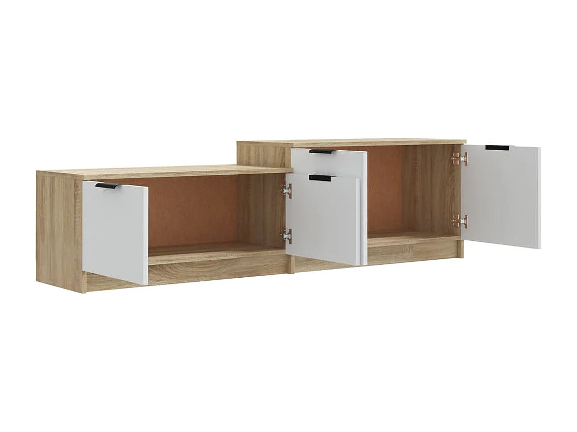 Móvel p/ TV 158,5x36x45 cm madeira processada branco/sonoma