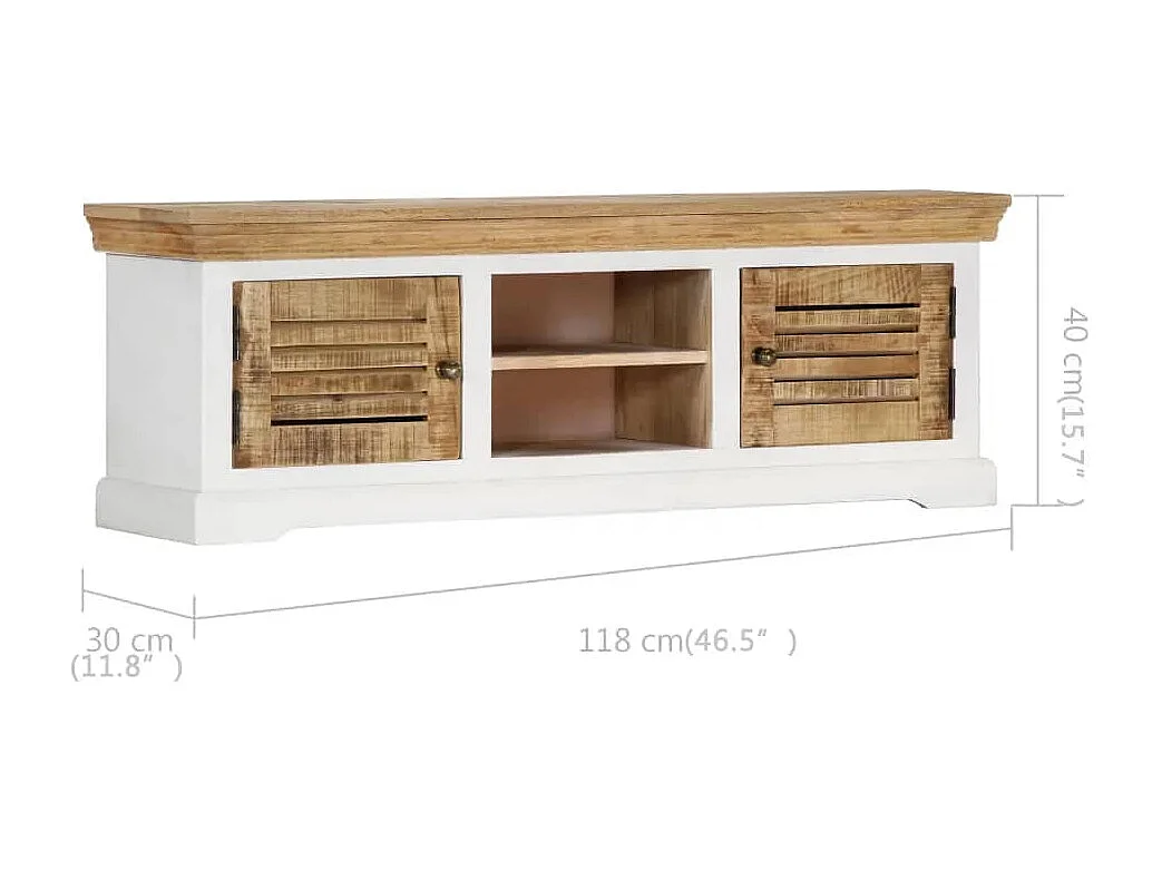 Móvel de TV 118x30x40 cm madeira de mangueira maciça