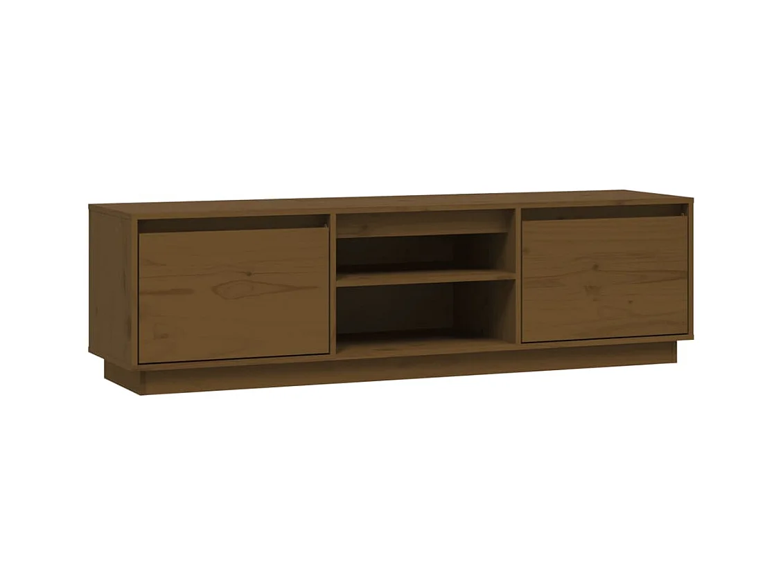 Meuble TV Marron miel 140x35x40 cm Bois de pin massif