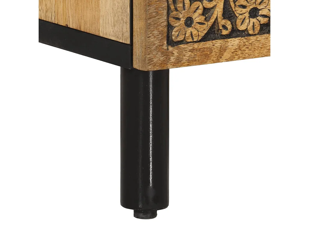 Meuble TV 100x33x46 cm bois massif de manguier