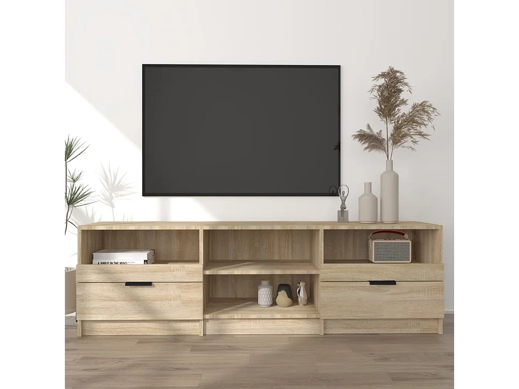 Mueble de TV madera contrachapada roble Sonoma 150x33,5x45 cm