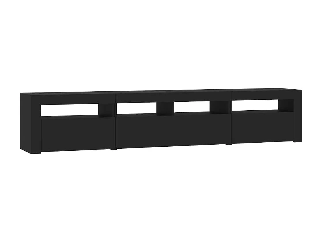 Meuble TV avec lumières LED Noir 210x35x40 cm
